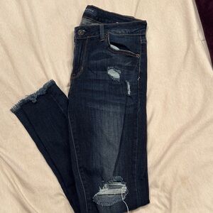 Just USA Dark Blue Distressed Skinny Jeans